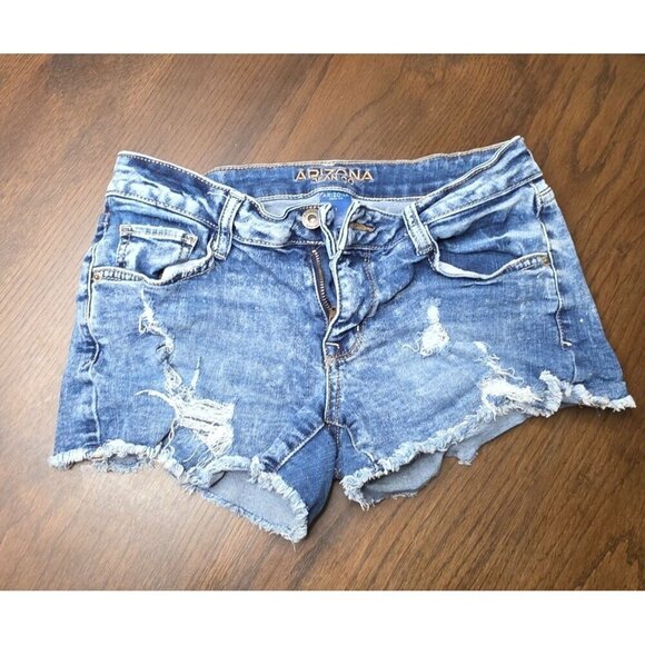 Arizona distressed jean shorts. soft & stretchy size 1 - Picture 1 of 13